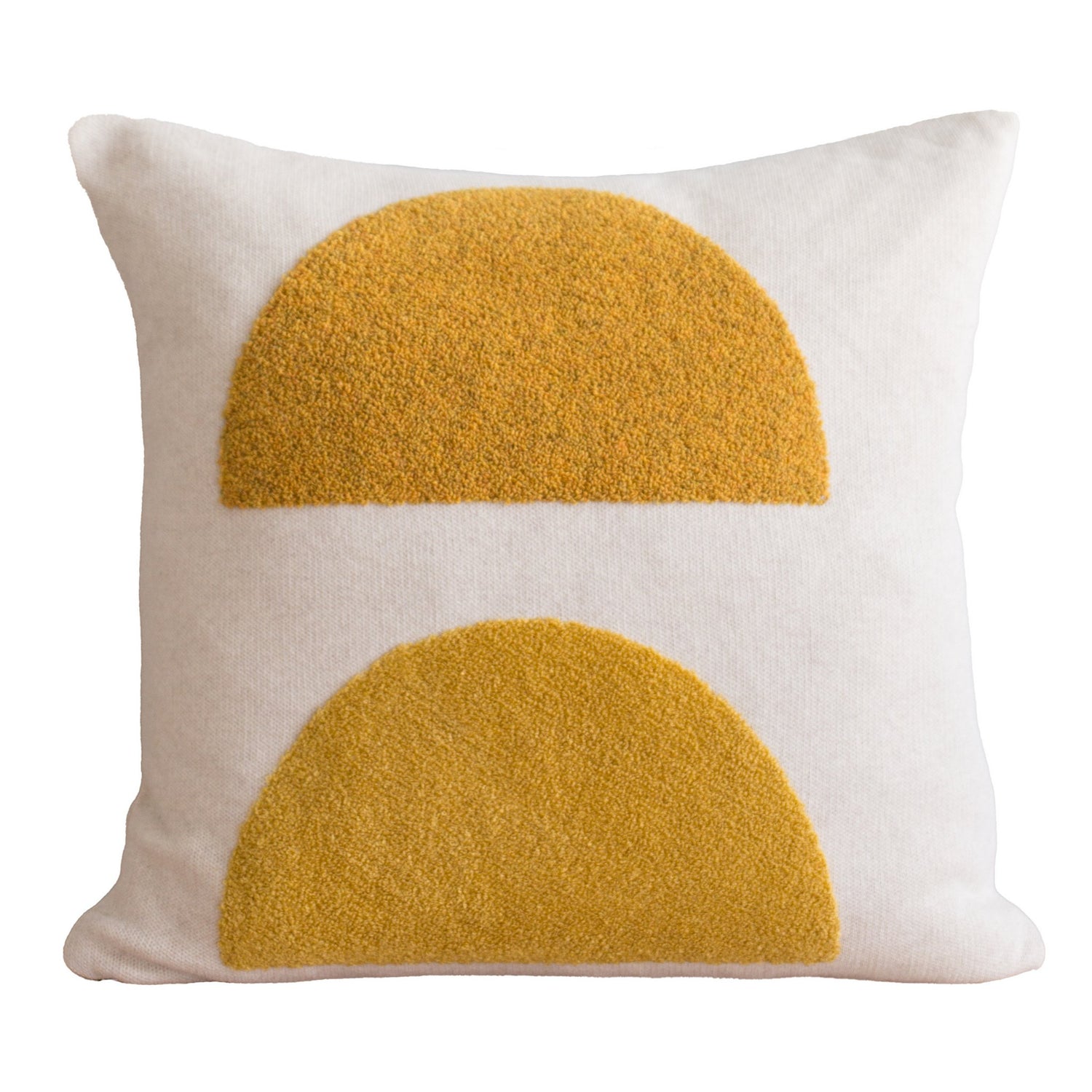 Mona Pillow-cover Yellow, punchneedle embroidery
