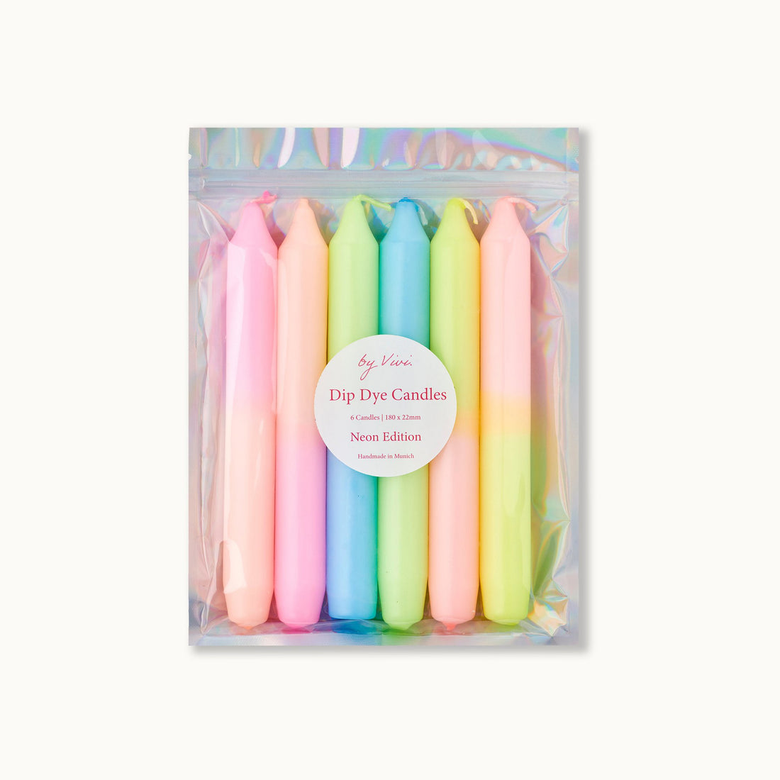 Dip dye candles in a set: Neon Edition