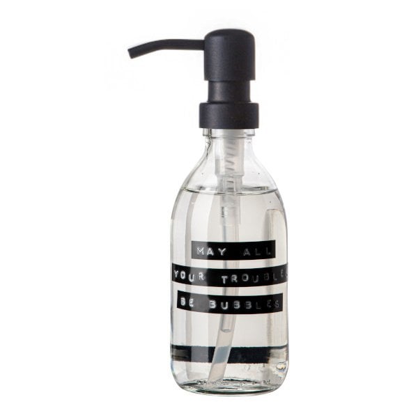 Hand soap fresh linen clear glass black pump 250ml &