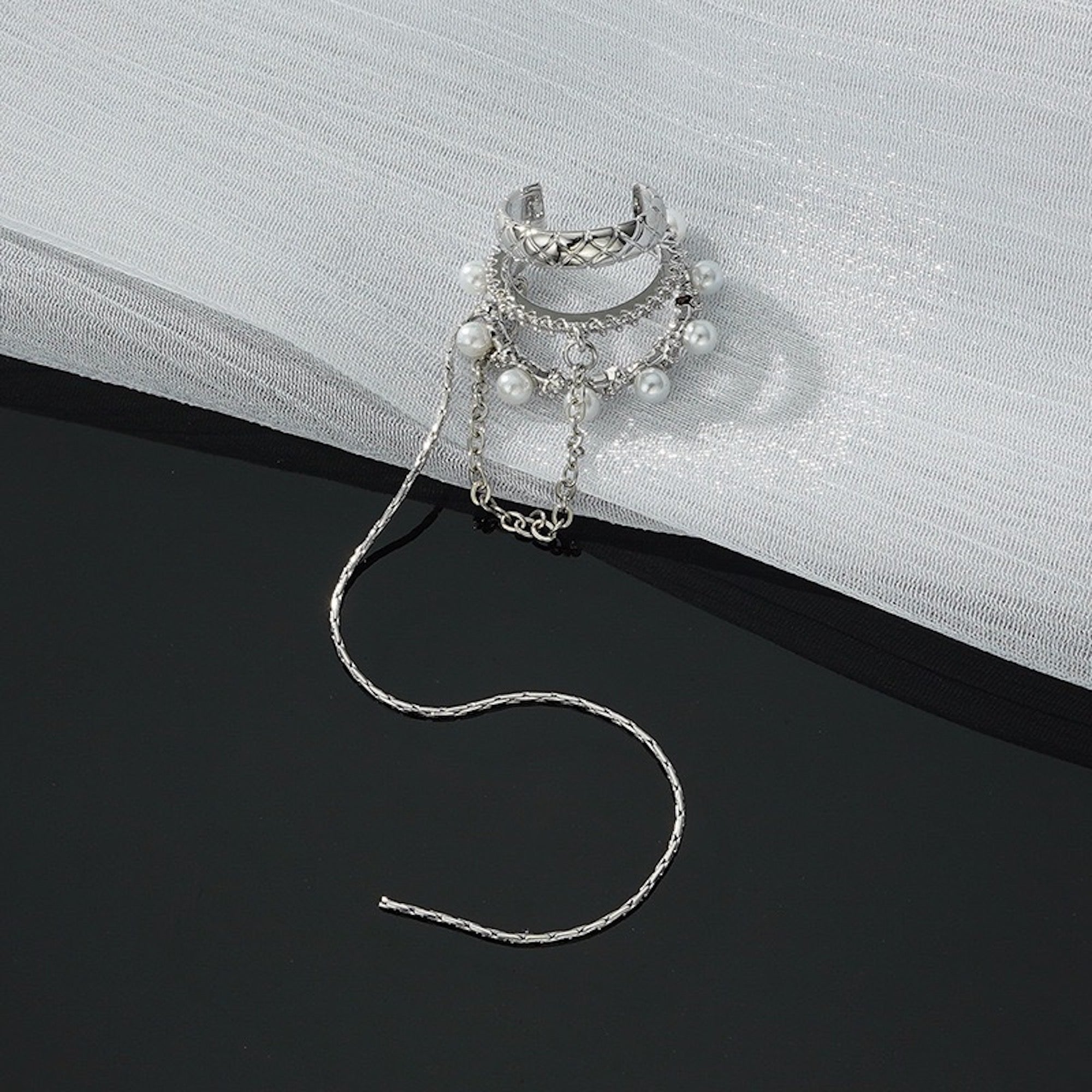 Elegant tassel ear cuff set - Gold n Silver - one piece