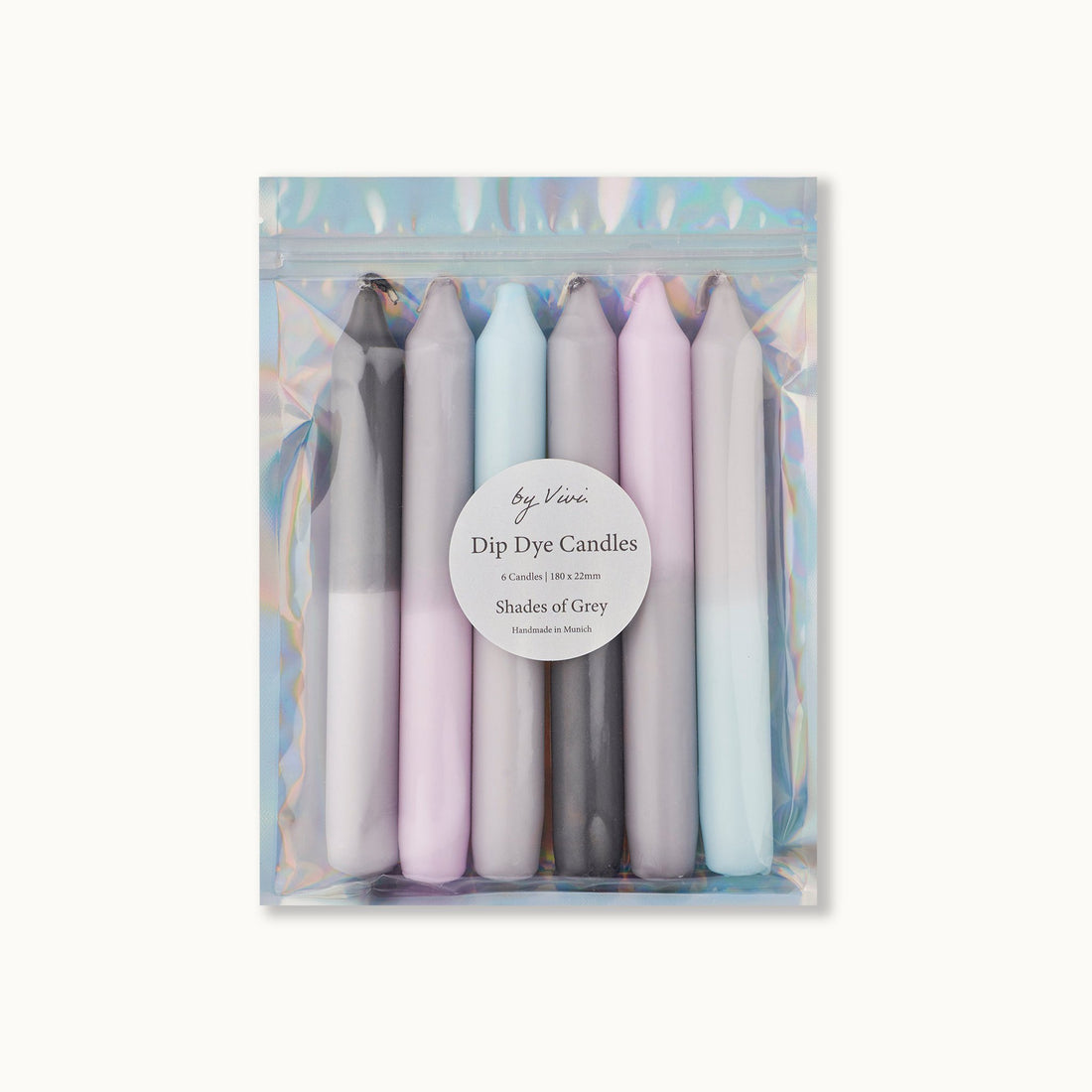 Dip dye candles in a set: Shades of Gray