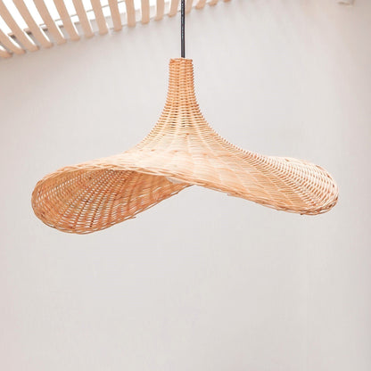 Rattan Lamp | Natural Lampshade SAYAN Funnel Shaped Pendant Lamp Made of Natural Fibres (2 sizes)
