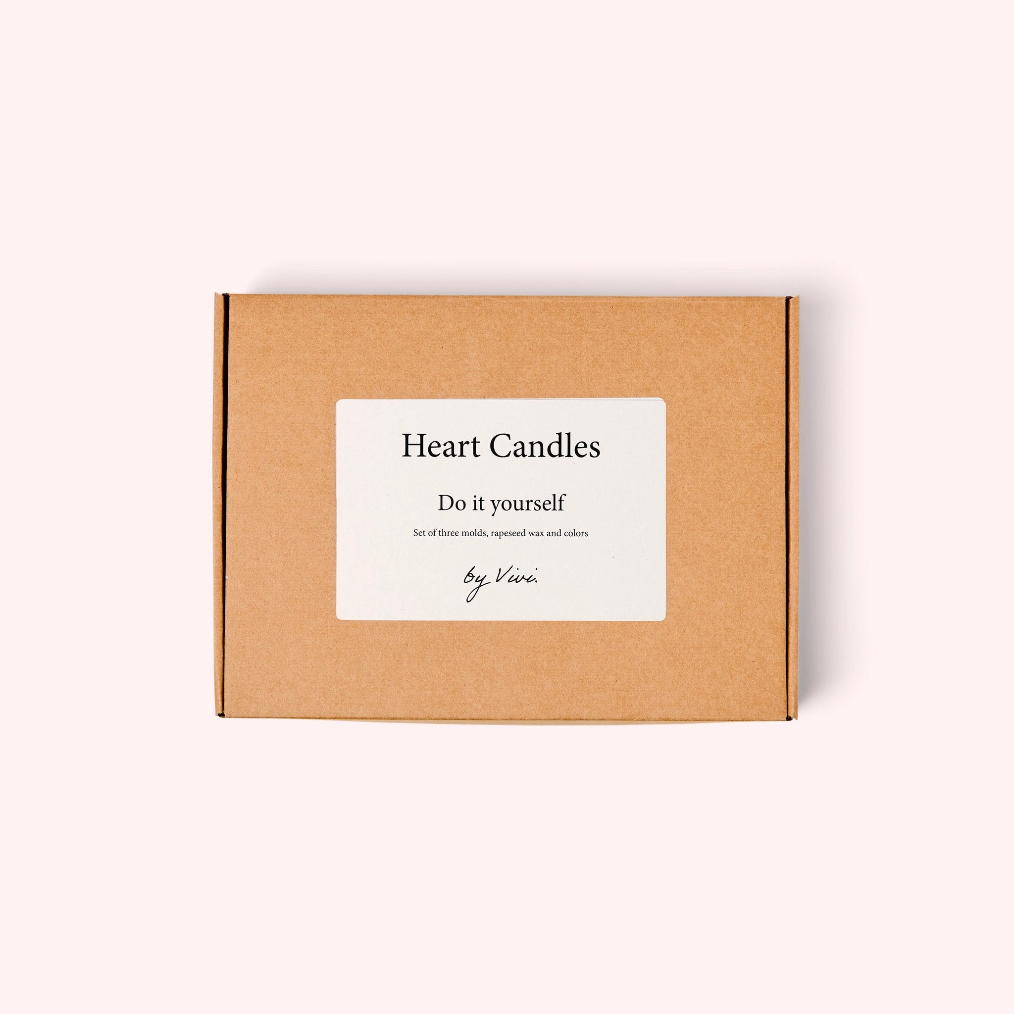 DIY box candle in the shape of a heart