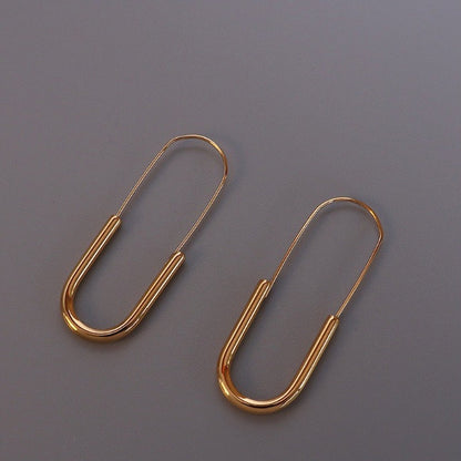 Minimal design paper clip slim line hoop earrings - gold n silver