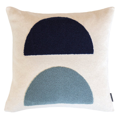 Mona pillow -cover blue, punchneedle embroidery