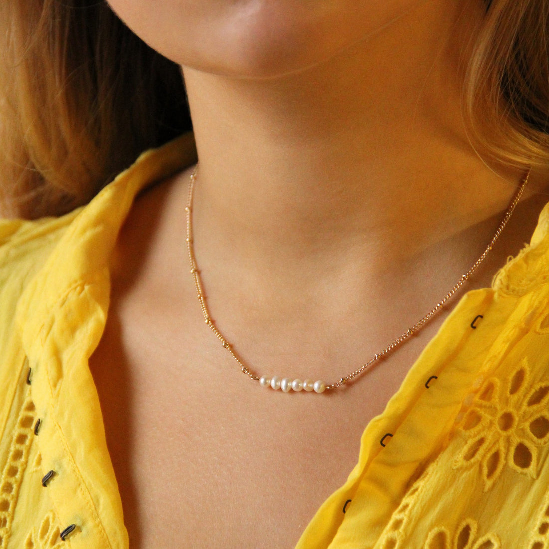 Subtle Shimmer Necklace - Pearls