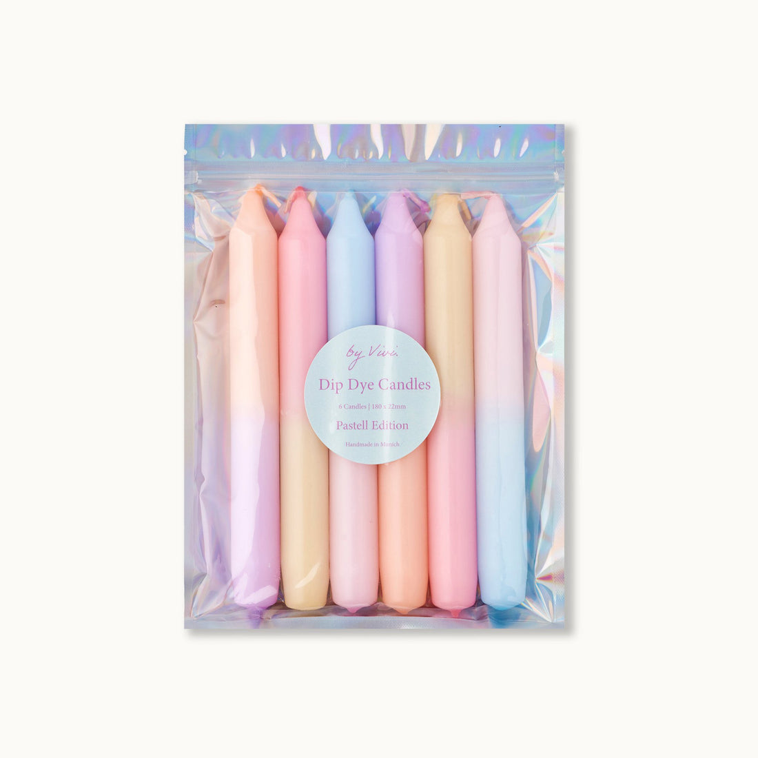 Dip dye candles in a set: Pastel Edition
