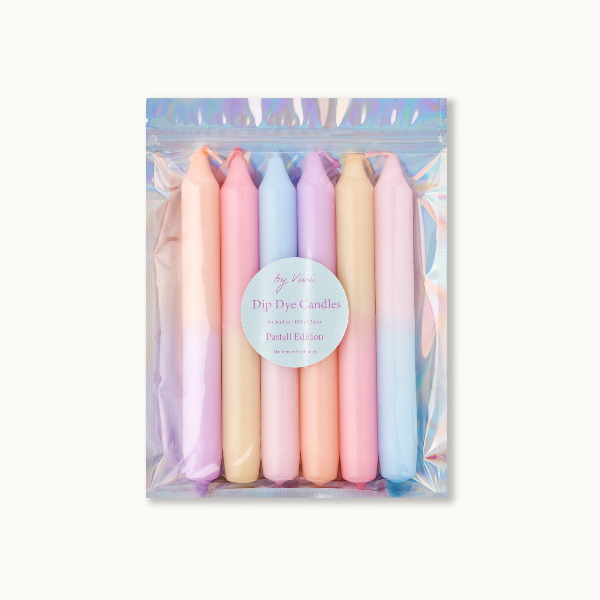 Dip dye candles in a set: Pastel Edition