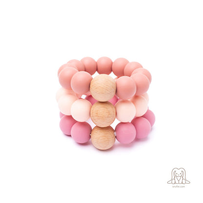 Baby Silicone Teether | BEADS Pale Pink