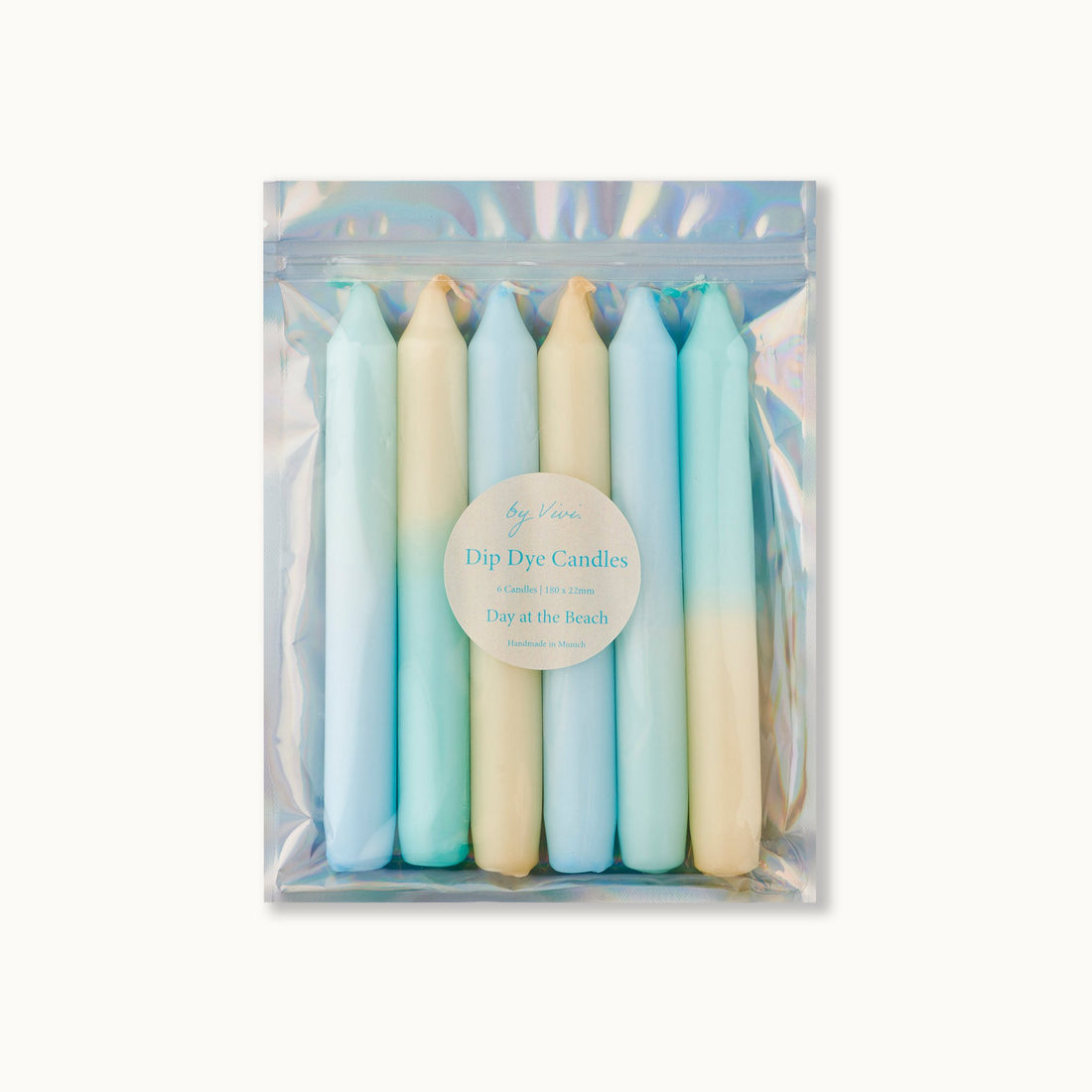 Dip dye candles in a set: Day at the Beach