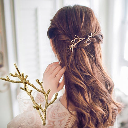 Vintage look tree branch hair barrettes-wedding hair barrettes-2 colors