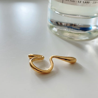 Small geometric line ear cuff-one piece-gold n silver