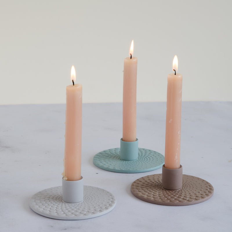 Candlestick Emma blue ceramic