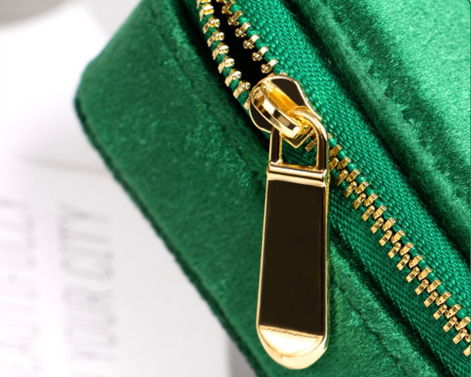 Vintage inspired velvet travel jewelry box-Emerald green-duel boxes