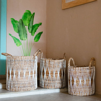 Boho Laundry Basket | Plant Basket | Storage Basket MANDURO made of Banana Fibre (3 sizes)