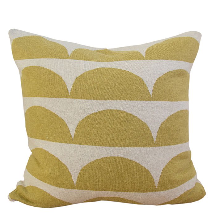 Kamelia pillow-cover olive, soft cotton knit