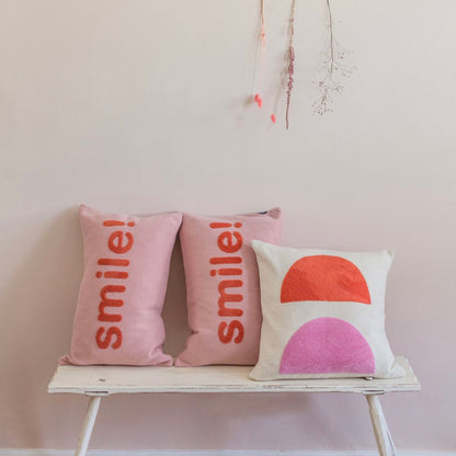 Smile Pillow pink