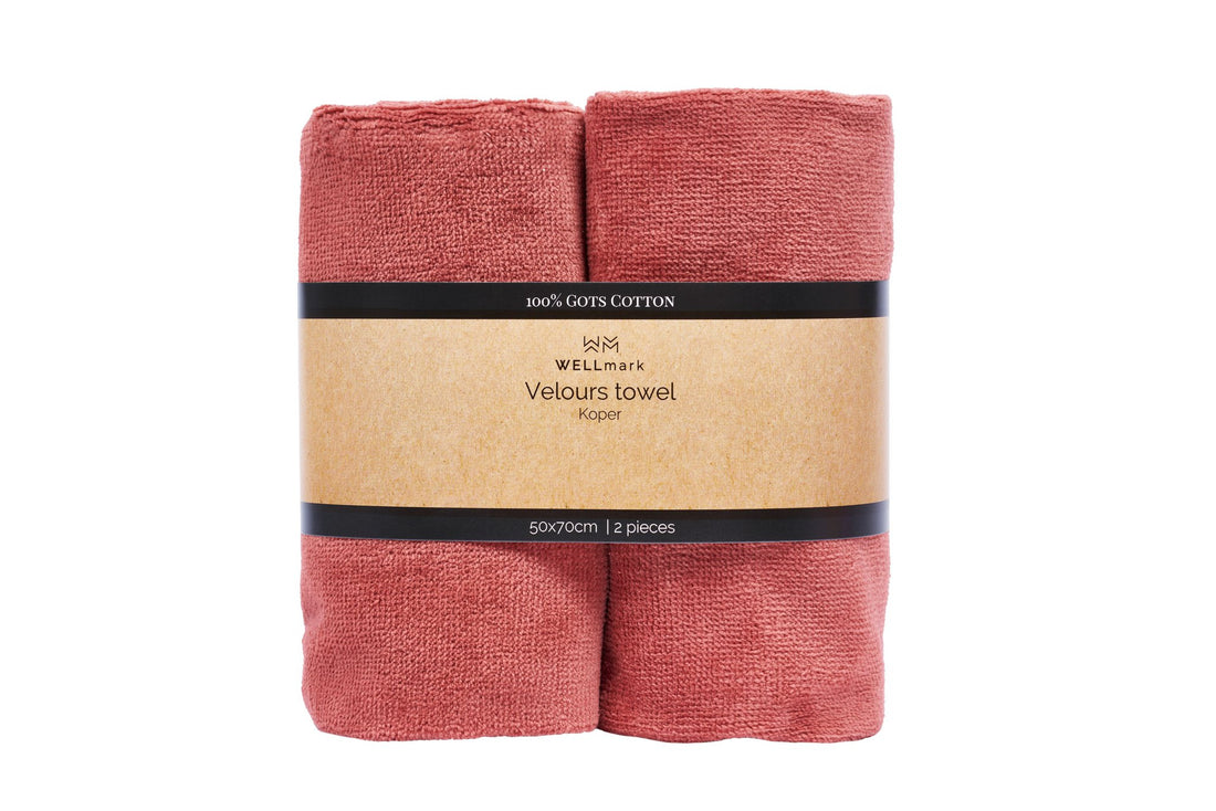 Velor towel - copper 2 pcs