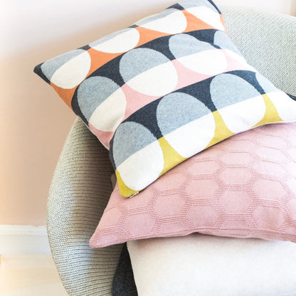 Olivia pillow-cover peach, soft cotton knit