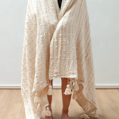 Boho Blanket | Cotton Blanket | Bedspread | Bedcover 110x200 cm TENUN Handwoven from Cotton
