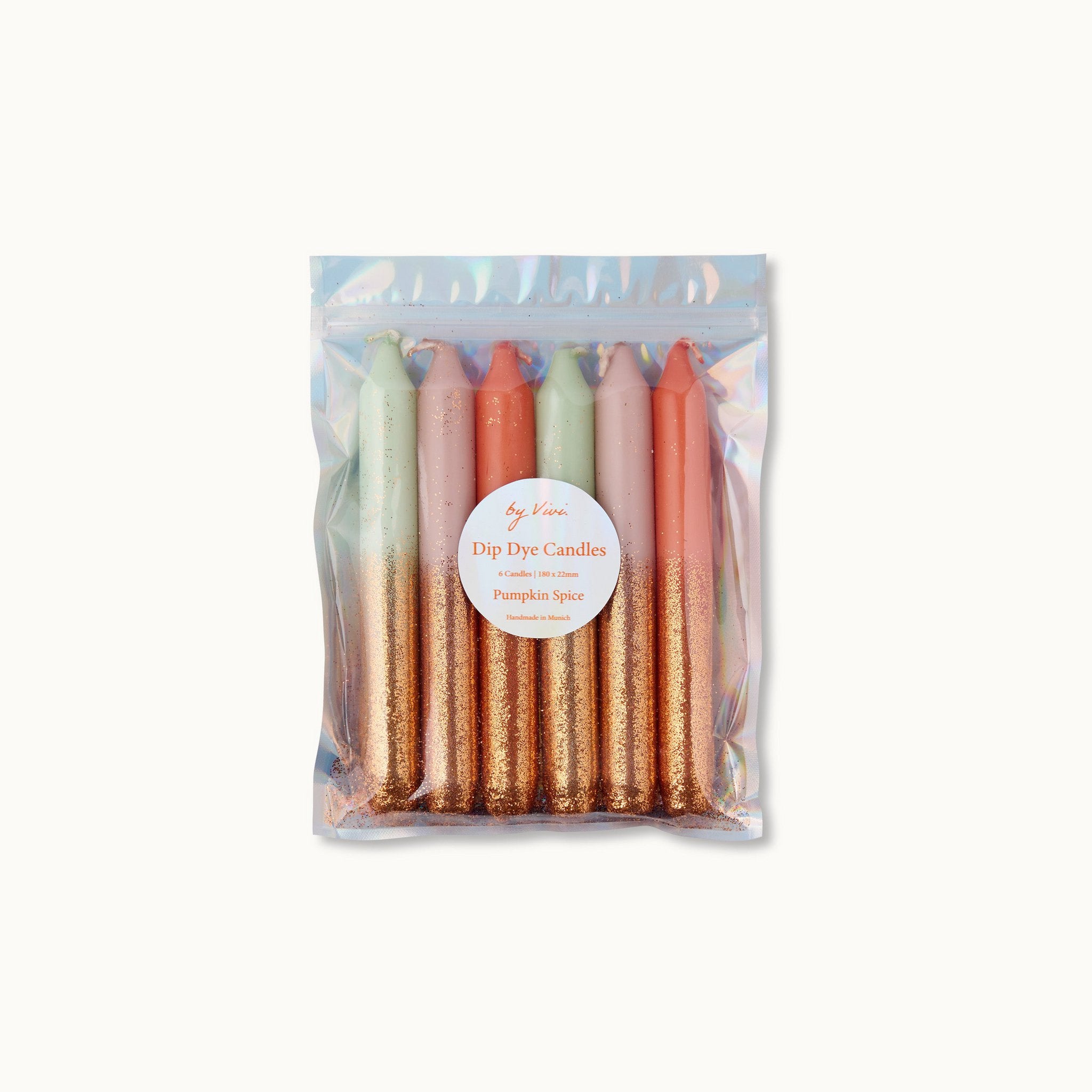 Dip Dye Candle Set: Glitter Pumpkin Spice Edition