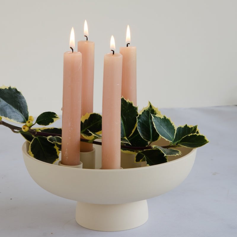 Candlestick Loua beige ceramic 22x22x9cm